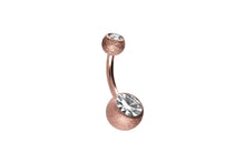 Laden Sie das Bild in den Galerie-Viewer, Diamantoptik 2 Kristalle Bauchnabelpiercing piercinginspiration®