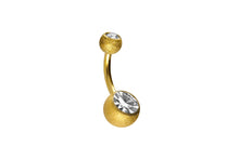 Laden Sie das Bild in den Galerie-Viewer, Diamantoptik 2 Kristalle Bauchnabelpiercing piercinginspiration®
