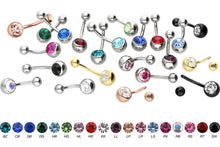 Laden Sie das Bild in den Galerie-Viewer, Kristall Bauchnabelpiercing Chirurgenstahl piercinginspiration®