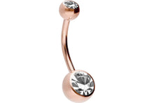 Laden Sie das Bild in den Galerie-Viewer, Titan 2 Kristalle Bauchnabelpiercing piercinginspiration®