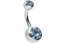 Laden Sie das Bild in den Galerie-Viewer, Titan 2 Kristalle Bauchnabelpiercing piercinginspiration®
