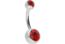 Laden Sie das Bild in den Galerie-Viewer, Titan 2 Kristalle Bauchnabelpiercing piercinginspiration®