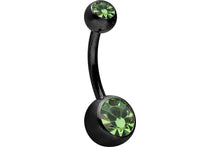 Laden Sie das Bild in den Galerie-Viewer, 2 Kristalle Bauchnabelpiercing Barbell Chirurgenstahl piercinginspiration®