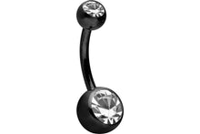 Laden Sie das Bild in den Galerie-Viewer, Titan 2 Kristalle Bauchnabelpiercing piercinginspiration®