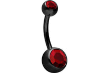Laden Sie das Bild in den Galerie-Viewer, 2 Kristalle Bauchnabelpiercing Barbell Chirurgenstahl piercinginspiration®