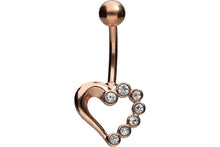 Laden Sie das Bild in den Galerie-Viewer, Kristall Herz Bauchnabelpiercing Barbell piercinginspiration®