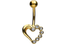 Laden Sie das Bild in den Galerie-Viewer, Kristall Herz Bauchnabelpiercing Barbell piercinginspiration®