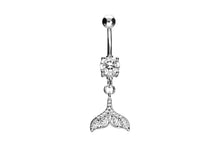 Laden Sie das Bild in den Galerie-Viewer, Kristall Flosse Meerjungfrau Bauchnabelpiercing Barbell piercinginspiration®
