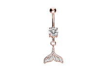 Laden Sie das Bild in den Galerie-Viewer, Kristall Flosse Meerjungfrau Bauchnabelpiercing Barbell piercinginspiration®
