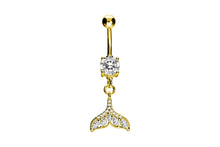 Laden Sie das Bild in den Galerie-Viewer, Kristall Flosse Meerjungfrau Bauchnabelpiercing Barbell piercinginspiration®