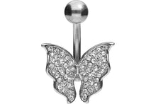 Laden Sie das Bild in den Galerie-Viewer, Schmetterling Kristall Bauchnabelpiercing Barbell piercinginspiration®