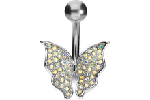 Laden Sie das Bild in den Galerie-Viewer, Schmetterling Kristall Bauchnabelpiercing Barbell piercinginspiration®