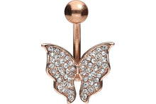 Laden Sie das Bild in den Galerie-Viewer, Schmetterling Kristall Bauchnabelpiercing Barbell piercinginspiration®