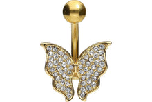 Laden Sie das Bild in den Galerie-Viewer, Schmetterling Kristall Bauchnabelpiercing Barbell piercinginspiration®