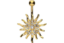 Laden Sie das Bild in den Galerie-Viewer, Sonne Kristall Bauchnabelpiercing Barbell piercinginspiration®
