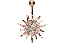 Laden Sie das Bild in den Galerie-Viewer, Sonne Kristall Bauchnabelpiercing Barbell piercinginspiration®