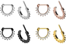 Laden Sie das Bild in den Galerie-Viewer, 11 Kristalle Septum Daith Clicker Ring piercinginspiration®
