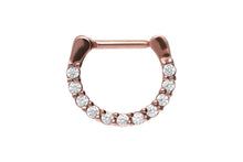 Laden Sie das Bild in den Galerie-Viewer, 11 Eingefasste Kristalle Septum Daith Clicker Ring piercinginspiration®