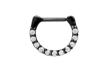 Laden Sie das Bild in den Galerie-Viewer, 11 Eingefasste Kristalle Septum Daith Clicker Ring piercinginspiration®