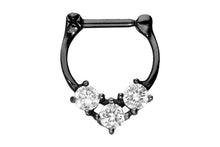 Laden Sie das Bild in den Galerie-Viewer, Anker Clicker Ring 3 Große Kristalle piercinginspiration®