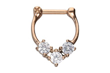 Laden Sie das Bild in den Galerie-Viewer, Anker Clicker Ring 3 Große Kristalle piercinginspiration®