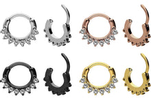 Laden Sie das Bild in den Galerie-Viewer, 8 Kristalle Clicker Ring piercinginspiration®
