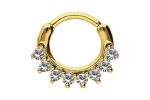 Laden Sie das Bild in den Galerie-Viewer, 8 Kristalle Clicker Ring piercinginspiration®
