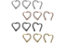 Laden Sie das Bild in den Galerie-Viewer, Herz Kristall Clicker Ring piercinginspiration®