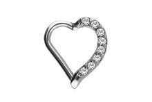 Laden Sie das Bild in den Galerie-Viewer, Herz Kristall Clicker Ring piercinginspiration®