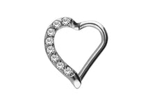 Laden Sie das Bild in den Galerie-Viewer, Herz Kristall Clicker Ring piercinginspiration®