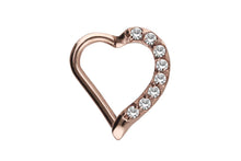 Laden Sie das Bild in den Galerie-Viewer, Herz Kristall Clicker Ring piercinginspiration®