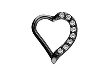 Laden Sie das Bild in den Galerie-Viewer, Herz Kristall Clicker Ring piercinginspiration®