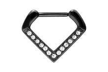 Laden Sie das Bild in den Galerie-Viewer, Spitz Kristall Septum Daith Clicker Ring V-Form piercinginspiration®