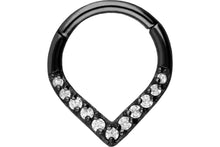 Laden Sie das Bild in den Galerie-Viewer, Spitz Clicker Ring 11 Kristalle Chirurgenstahl piercinginspiration®