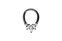 Laden Sie das Bild in den Galerie-Viewer, Clicker Ring Septum Daith 5 Kristalle Tropfen piercinginspiration®