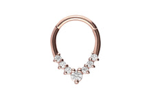 Laden Sie das Bild in den Galerie-Viewer, Clicker Ring Septum Daith 7 Kristalle Tropfen piercinginspiration®