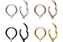Laden Sie das Bild in den Galerie-Viewer, Clicker Ring Septum Daith Kristall Tropfen piercinginspiration®