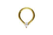 Laden Sie das Bild in den Galerie-Viewer, Clicker Ring Septum Daith Kristall Tropfen piercinginspiration®