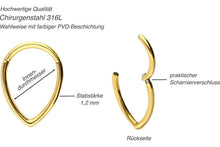 Laden Sie das Bild in den Galerie-Viewer, Septum Daith Clicker Ring Tropfen piercinginspiration®