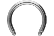 Laden Sie das Bild in den Galerie-Viewer, Titan Hufeisen Ring Barbell ohne Kugeln piercinginspiration®
