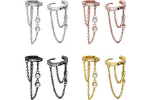 Laden Sie das Bild in den Galerie-Viewer, Clicker Ring Ketten Eingefasste Kristalle piercinginspiration®