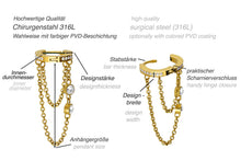 Laden Sie das Bild in den Galerie-Viewer, Clicker Ring Ketten Eingefasste Kristalle piercinginspiration®