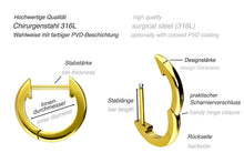 Laden Sie das Bild in den Galerie-Viewer, Kreolen Flach Clicker Ring Paar Ohrringe piercinginspiration®