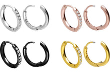 Laden Sie das Bild in den Galerie-Viewer, Kreolen Multiple Kristalle Clicker Ring Paar Ohrringe piercinginspiration®