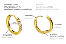 Laden Sie das Bild in den Galerie-Viewer, Kreolen Multiple Kristalle Clicker Ring Paar Ohrringe piercinginspiration®