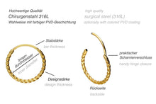Laden Sie das Bild in den Galerie-Viewer, Kreolen Clicker Ring Paar Gedreht Ohrringe piercinginspiration®