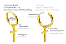 Laden Sie das Bild in den Galerie-Viewer, Kreolen Kreuz Clicker Ring Paar Ohrringe piercinginspiration®