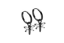 Laden Sie das Bild in den Galerie-Viewer, Kreolen Libelle Clicker Ring Paar Ohrringe piercinginspiration®