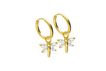 Laden Sie das Bild in den Galerie-Viewer, Kreolen Libelle Clicker Ring Paar Ohrringe piercinginspiration®