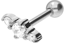 Laden Sie das Bild in den Galerie-Viewer, 3 Mini Kristalle Ohrpiercing Ohrstecker piercinginspiration®